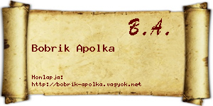 Bobrik Apolka névjegykártya